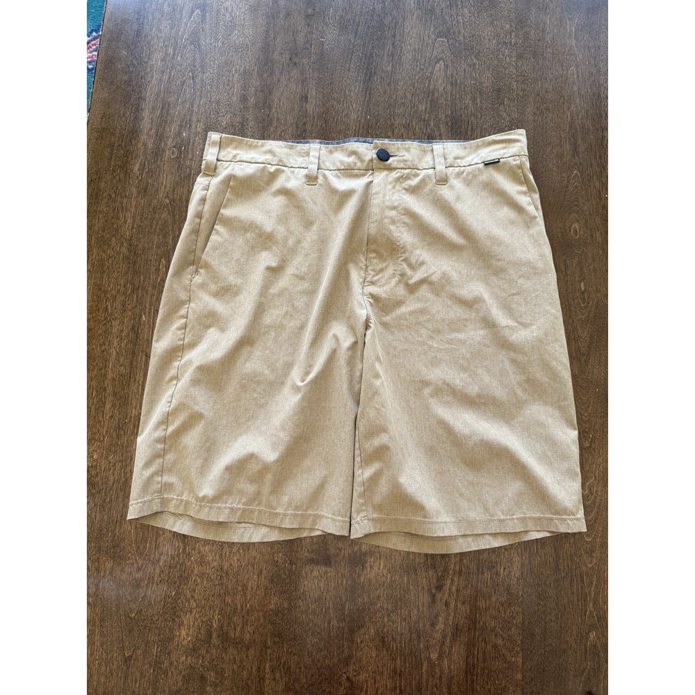 Hurley H2O-Dri Breathe Shorts Mens 32 Heather Khaki Brown Chino Golf MWS0006510